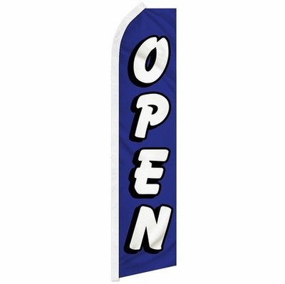 Pack of 2 Open Swooper Feather Flutter Advertising Flag Blue/White 100D