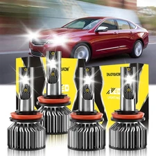 4x Front LED Headlight Kit High Low Beam Bulb 6500K For Chevrolet Impala 2006-13
