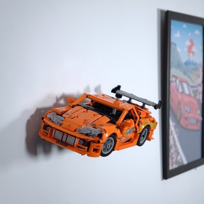 3D Printed Wall Mount for LEGO  Toyota Supra MK4(Set 42204) - Gecko Bricks