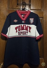 Vintage Tommy Sport Hilfiger Jeans Spell Out Jersey Size L 90's Large
