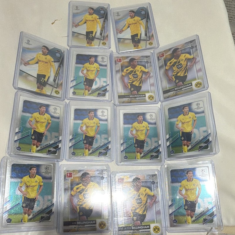 Topps Chrome UEFA, bundesliga, topps finest Jude Bellingham rookie card lot 14