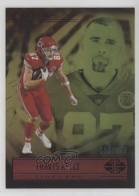 2021 Panini Illusions Trophy Collection Yellow 99/149 Travis Kelce #25 1x1