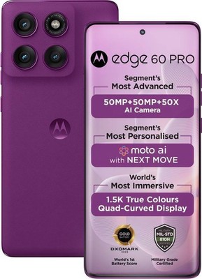 MOTOROLA Edge 60 Pro 5G (Purple 256GB 8GB RAM) Dimensity 8350