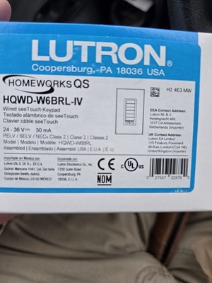 Lutron HQWD-W6BRL-IV QS