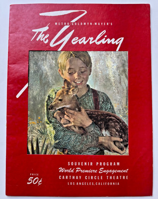 1949 The Yearling MOVIE PREMIERE PROGRAM w/INSERT! Many Photos! Gregory Peck