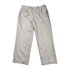 Callaway Golf Pants Chino Pleated Mens 38x31 Beige Straight Leg Pro-spin Cuffed 