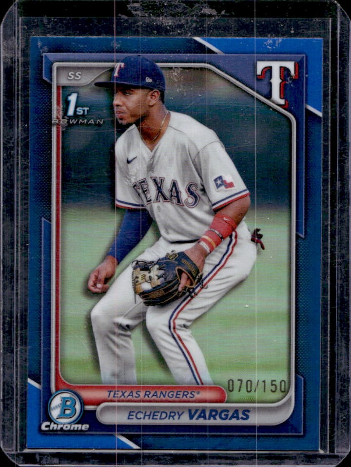 2024 Bowman Chrome Echedry Vargas Blue Refractor 1st #70/150 Rangers
