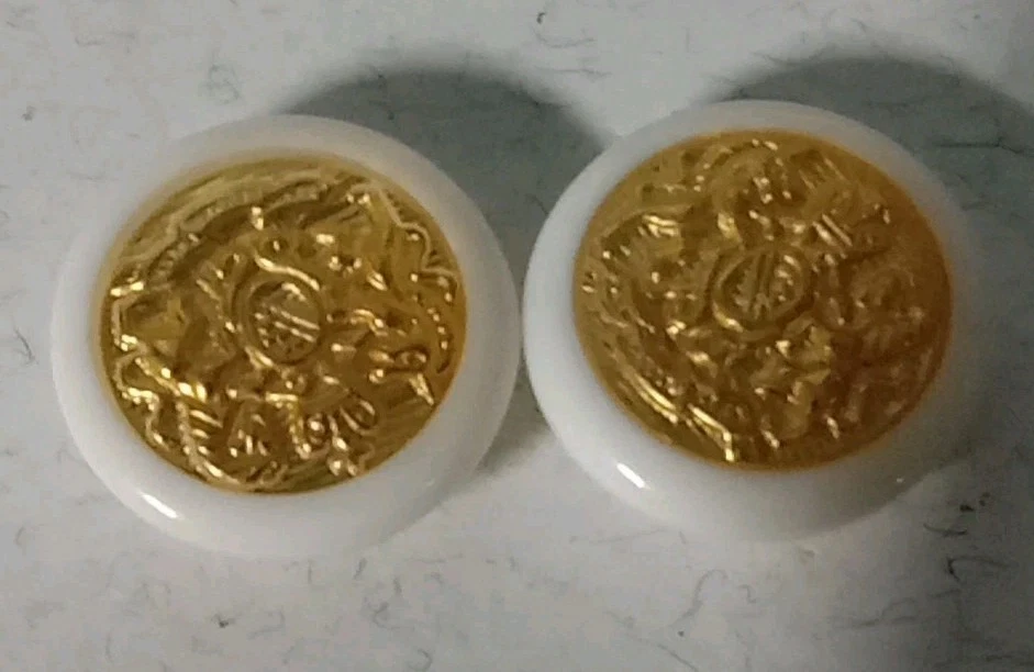 10 botones centrales de acrílico blanco con oro "3/4 pulgadas" Foto 4 de 4