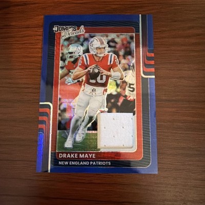 2025 Donruss Optic Drake Maye Blue Hyper Threads Relic Patriots #DTBH-DME a
