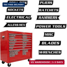 12 Pcs Magnetic Toolbox Labels, Soft Tool Box Labels, General Tool Box Organize