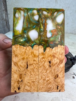 Stabilized Box Elder Burl Hybrid Knife Scales | SBEB 931
