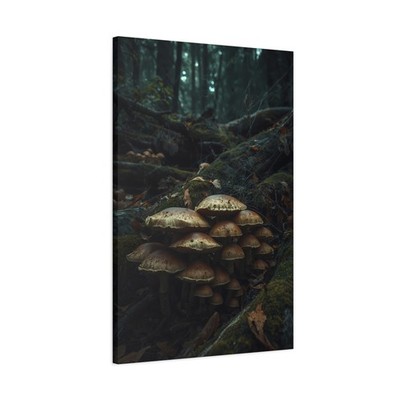 Mushroom Forest Canvas Wall Art Gothic Dark Witchy Cottagecore Home Decor
