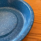 Graniteware Enamelware Bowl Round Pan 11” Azure Blue Speckled Vintage — photo 3