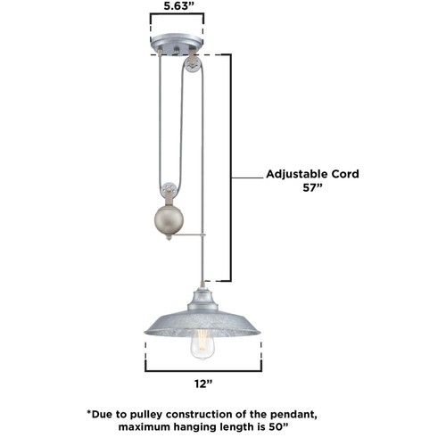Westinghouse 6116900 Iron Hill 12"W Pendant - Silver - Picture 3 of 12