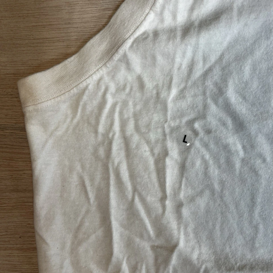 复古全新带标签 GAP 无袖衬衫男式 L 美国制造 80 年代单针背心象牙白 — 第 3/4 张图片