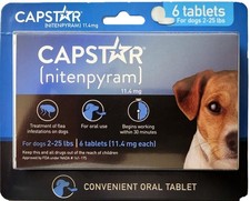 CAPSTAR Oral Treatment for Small Dogs 2-25 lbs 6 Doses Exp Date 2026 