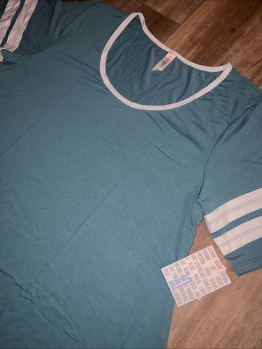 Lularoe Donna Perfetta T T T T T T T T Verde Blu Teal Bianco Bordo XL 18/20 20/22 ❤️ Nuovo - Foto 19 di 19