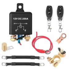 2G 250A Remote Battery Disconnect Switch & 5 AWG Battery Cables, DC12V Top Post