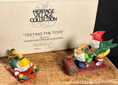 Dept 56 Heritage Village Testing The Toys Set Of 2 Accessories 56057 NEW