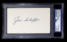 Jimmie Schaffer  - Index Card Autograph  - PSA Tallboy Holder - 85738687