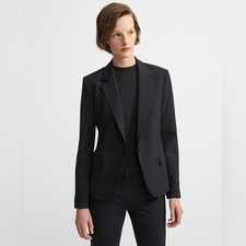 NWT Theory Gabe B3 Slim-Fit Black Blazer Sevona Stretch Wool Women's Size 2