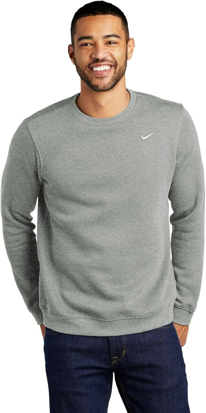 Nike Men's Crewneck Long Sleeve Sweatshirt Pullover, Gray, Size S