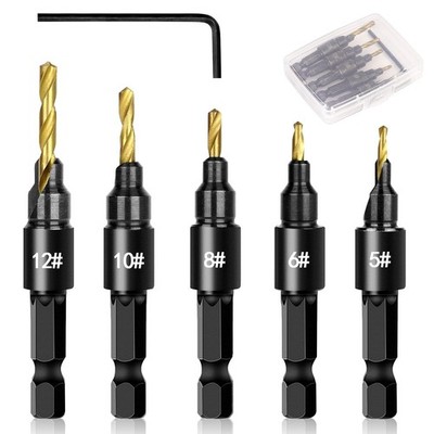 5PCS Countersink Drill Bit Set, Professional Brocas para Madera - Adjustable... 