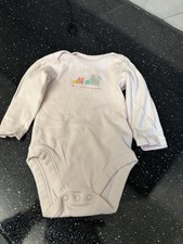 Mothercare Pink Long Sleeve Vest 6-9 Months I’m A Little Sister With Bunnies