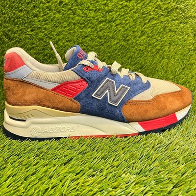 New Balance J. Crew X 998 Mens Size 8.5 Beige Brown Blue Athletic Shoes Sneakers