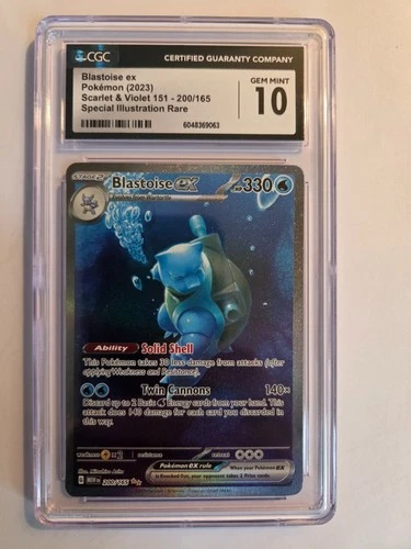 Pokemon Blastoise ex 151 MEW EN Special Illustration Rare #200 CGC 10 Gem