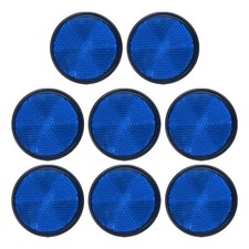 8 Pcs Round Rear Reflectors, Reflective Warning Reflector with M6 Screw Blue
