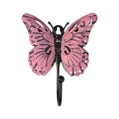 Hand-Painted Butterfly Wall Hook: Stylish Storage & Rustic Decor for Any Room!