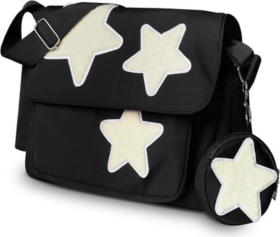 Y2K Messenger Bag for Women, Lightweight Spacious Stars Tote Purse with Cute Coi