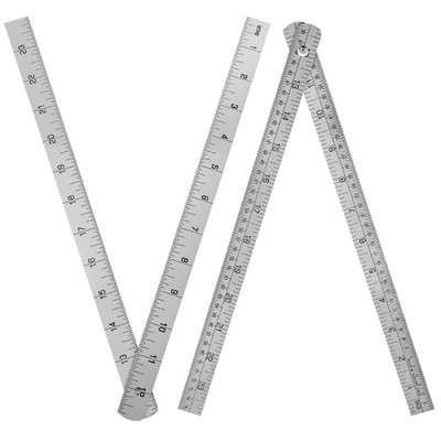 Tellegloww 2 Pcs Steel Ruler 3/4 in x 2 ft Folding-Rule Measuring Tool for