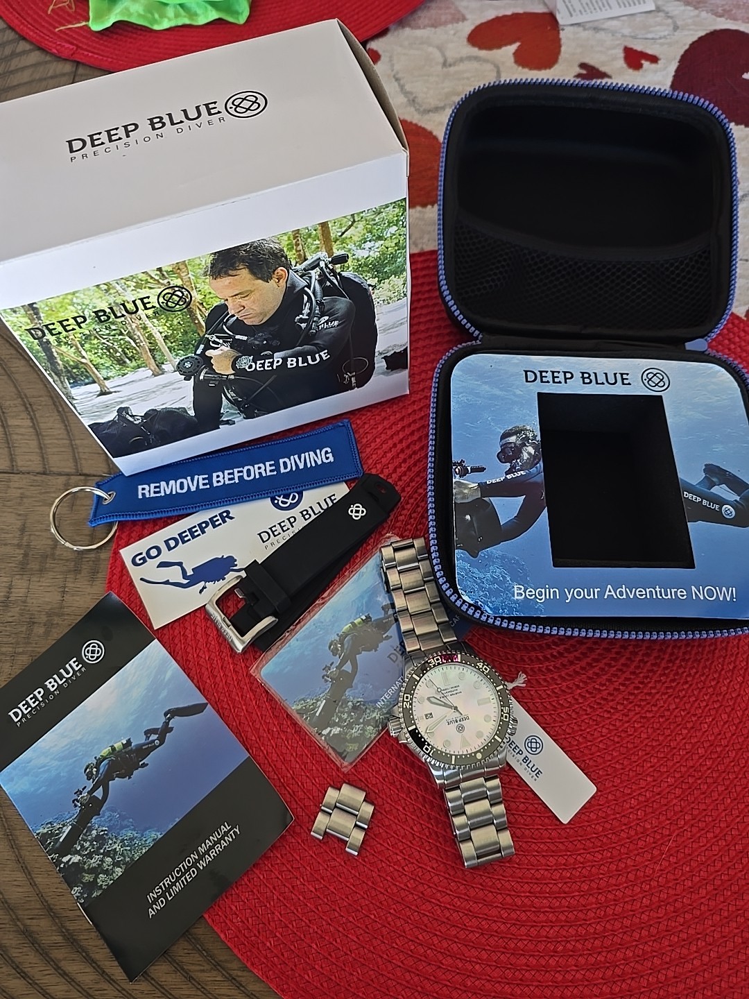 Deep Blue Precision Diver 09130 Stainless Steel Mother of Pearl Dial ...