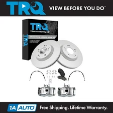 TRQ Front Brake Pad & Rotor Kit Premium G-Coated Ceramic For 08-16 Mitsubishi