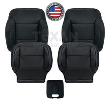 2014-2019 Chevy Silverado 1500 2500 3500 Ltz Black Leather Perforated Seat Cover