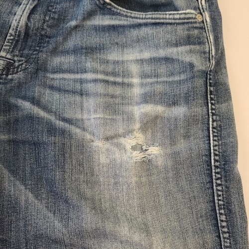 7 For All Mankind A Pkt Bootcut Jeans Men's Size 34x33 Distressed Denim - Picture 7 of 20