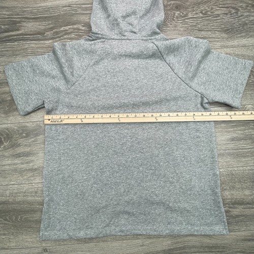 Under Armour Hoodie Womens Small Gray Rival Fleece Short Sleeve Athletic Gym - Picture 10 of 11