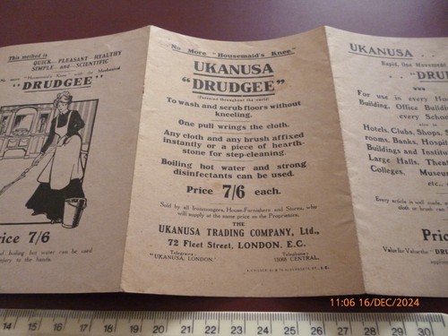 UKANUSA DRUDGEE HOUSEHOLD APPLIANCE "NO MORE HOUSEMAID'S KNEE" *WOW SUPER RARE* - Picture 10 of 13
