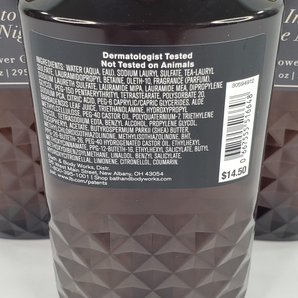 Set of 3 Into The Night Shower Gel Bath & Body Works 10 oz Full Size