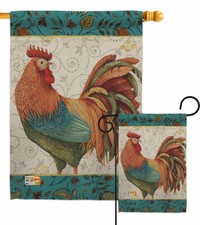 Rooster Spice Garden Flag Barnyard Animals Decorative Gift Yard House Banner