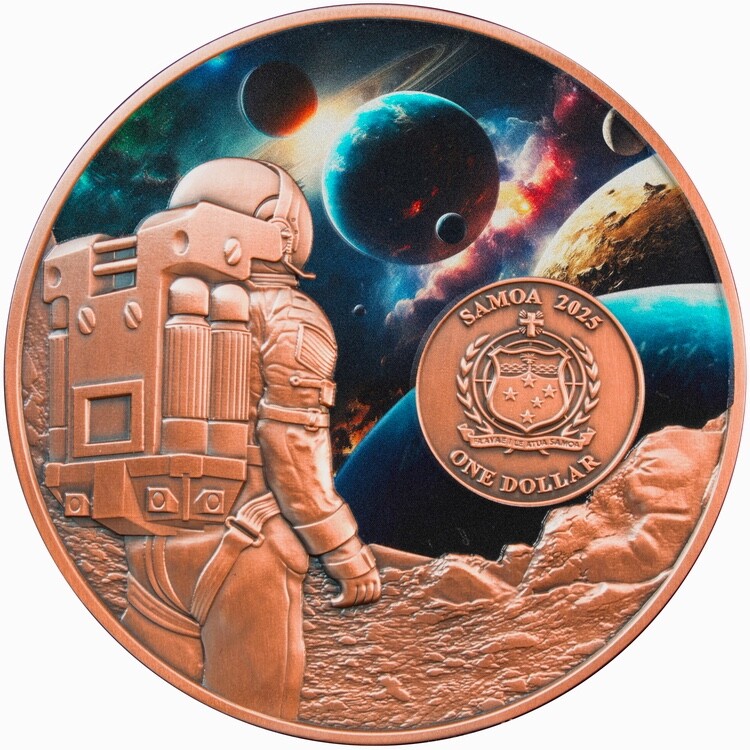 2025✩新作　リビアングラス九眼天珠、オウロヴェルデ、メタモルフォーゼスetc HUGE Samoa 2025 COSMIC ENCOUNTERS $1 ROTATING Silver Copper