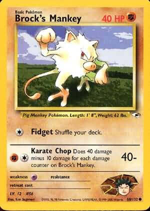 Pokemon Gym Heroes Card  68/132 Brock's Mankey