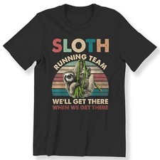 Sloth Running Team T-shirt Men's Ladies Cute T-shirt Funny Lazy Workout Tee