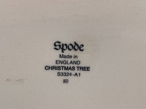 SPODE ÁRBOL DE NAVIDAD COLECCIÓN TRINEO CUENCO CON ADORNOS VERDES S3324 A-1 80 INGLATERRA - Imagen 2 de 10