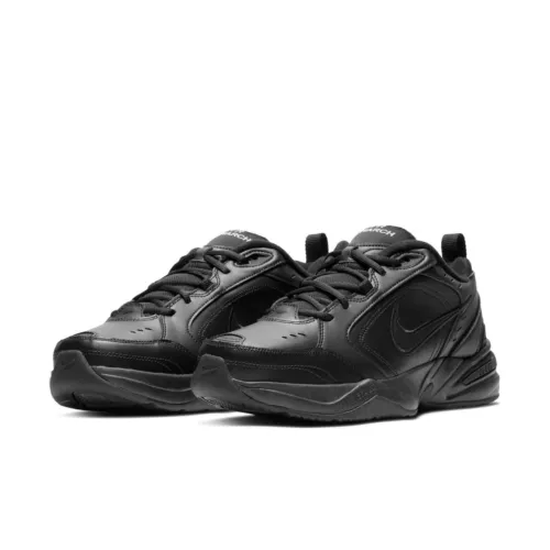 Nike AIR MONARCH IV Men Black 001 Walking Shoe Sneaker Medium & WIDE WIDTH 4E