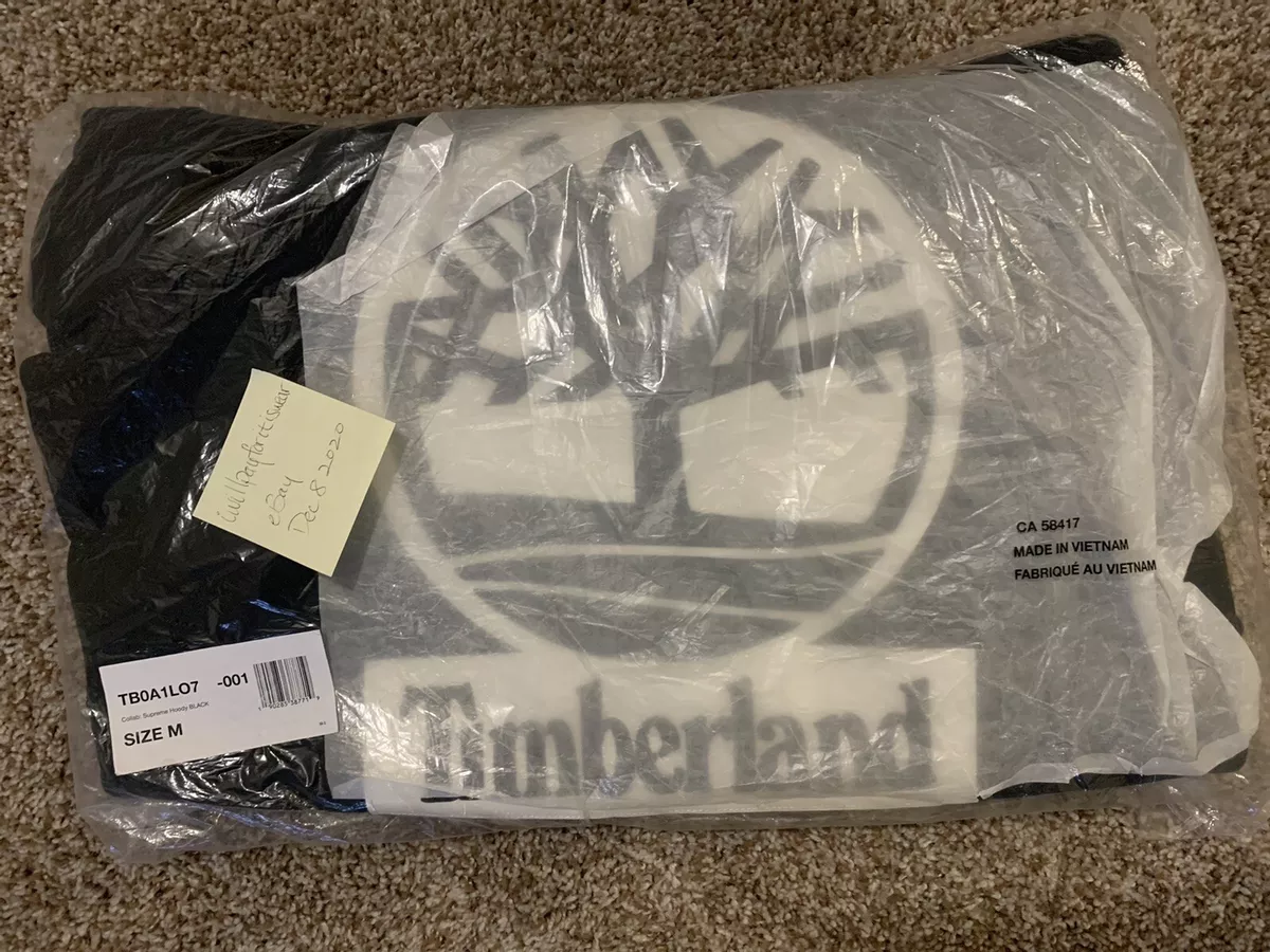 Supreme X Timberland Black Hooded Sweatshirt FW16 DS BRAND NEW