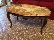 Tavolino da salotto vintage (legno e onice)