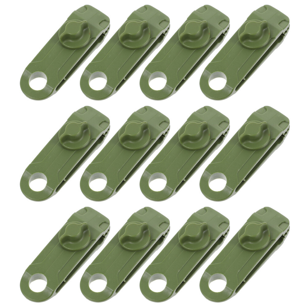 12 Pcs Multipurpose Tarp Clips Wind Rope Buckles Camper Awning Light Canopy